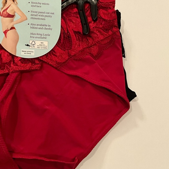 Adored by Adore Me Layla Thong Underwear, 2-pack red/black XXXL - Picture 6 of 9